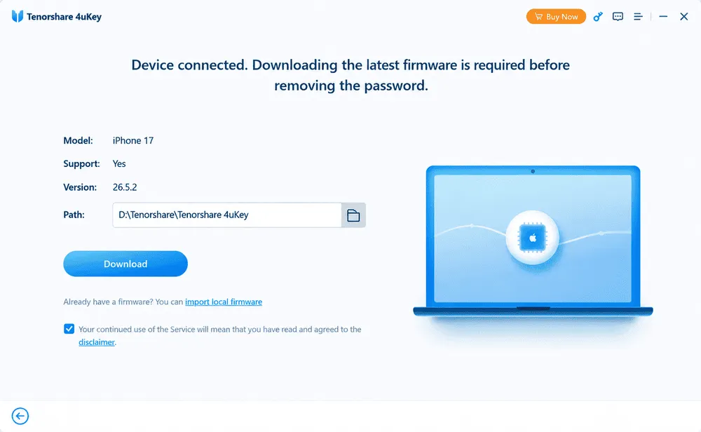 4ukey-firmware-download-screen-for-iphone 17